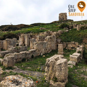 Ruins of Roman structures at Tharros, an ancient city on the Sinis Peninsula.